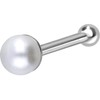 PIERCINGLINE 925 Sterling Silver Nose Piercing | Synthetic Pearl | Piercing Nose Stud, Silver, Pearl