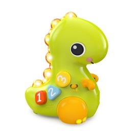 Bright Starts 12506 Go, Go Dino Toy with Music and Lights, Dinosaur Rolls and Promotes Movement, Multicoloured