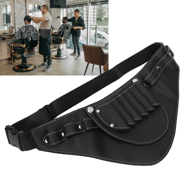 PU Leather Scissors Waist Bag 2 Layers Portable Scissors Holder