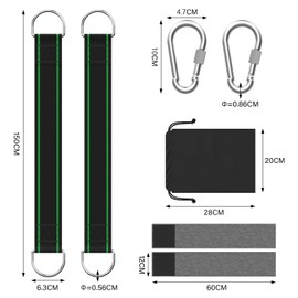 Hammock Straps Tree Swing Straps Set Of 2 Hammock Tree Straps Swing Straps Hanging Kit Hammock Chair Hanging Garden Furniture Supplies Holds 1200KG