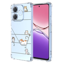 YUXING Clear Case for OPPO A5 Pro 5G/4G - Cute Cool Pattern Design Slim Transparent Protective Case Soft TPU Shockproof Bumper Cover (Kitten)
