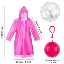 AUEAR, 5 Pack Portable Disposable Raincoats Waterproof Rain Ponchos in A Ball for Traveling Camping Cycling Outdoor (Style B)