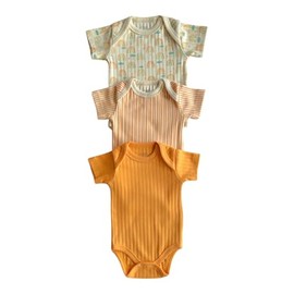 HAFY BABY Bodysuit Short Sleeve One-piece Suit Newborn Jumpsuit Infant Vest for Baby Boys and Girls 6-9 Months, Pack of 3, Color 6