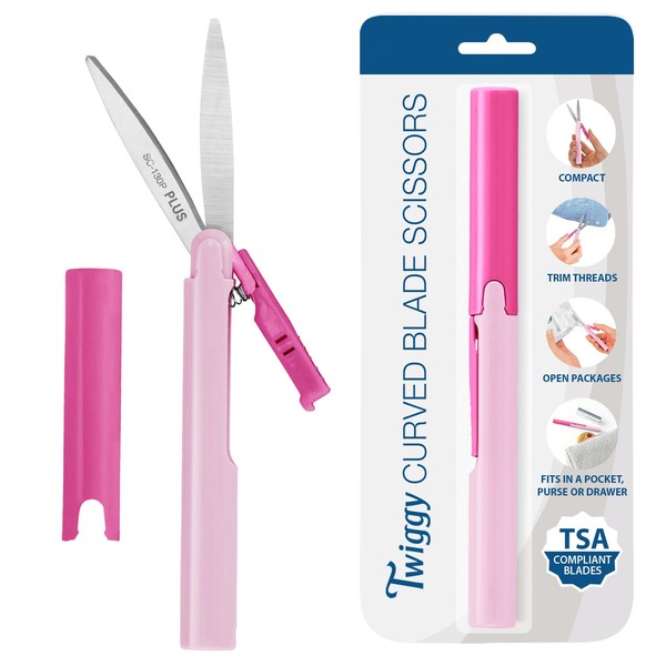 Plus Pen Style Non-Stick Compact TSA Twiggy Scissors with Cover,