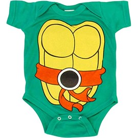 Costume Agent Green Turtle Infant Baby Romper Ninja Red Blue Orange Purple 12 months, (Orange)
