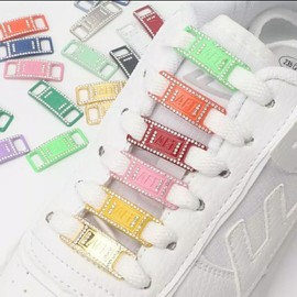 Unbranded Air Force 1 Green Diamond CZ Shoelace Buckles Metal  AF1 Tags NEW