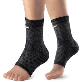 CAMBIVO Ankle Brace for Women & Men (Pair), Compression Ankle Support for Sprain & Strain, Achilles Tendonitis, Plantar Fasciitis & Recovery, Ankle Sleeve for Running, Basketball, Football(Small)