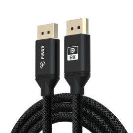 FIBBR Certified DisplayPort 1.4 Cable 6ft/2M, SuperSpeed DP 1.4 Cable 32.4Gbps Video DisplayPort Support 8K@60Hz, 4K@165Hz,2K@240Hz, HDR, HDCP2.2, ARC DP to DP for Gaming Monitor