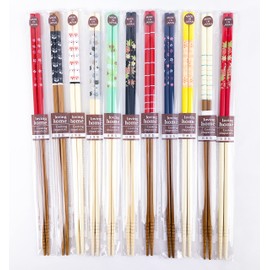 Set of 3 Assorted Cooking Chopsticks, Made in Japan, Natural Bamboo Saibashi, 13inches, Cute Shiba Inu Pattern, Traditional Japanese pattern, Simple Modern Pattern, Colorful Pattern