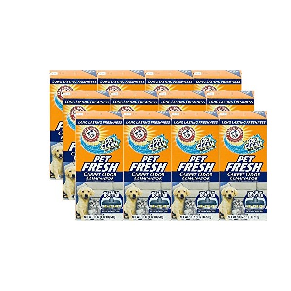 Arm and Hammer Pet Fresh Carpet Odor Eliminator Plus Oxi Clean Dirt Fighters, 16.3 oz, (12 Pack)