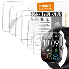 smaate Screen Protector Compatible with uaue T60 1.91 inches Smart Watch, Soft TPU, 6-pack, Full Coverage, Bubble Self-healing