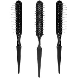 Pack of 3 Wig Hair Brushes, 3 Rows Wig Wire Brush Black Styler Brush Travel Size Metal Combs for Synthetic Wigs Detangling, Hairdresser, Beginners