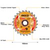 INGCO 2-Pack 165mm Ultra-thin TCT Saw Blade Set 24T, 20mm
