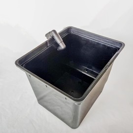 10-Pack Dutch Bucket Hydroponic System – Bato Buckets with Siphon Elbows – 11L (12" x 10" x 9") - Tan or Black (Black)