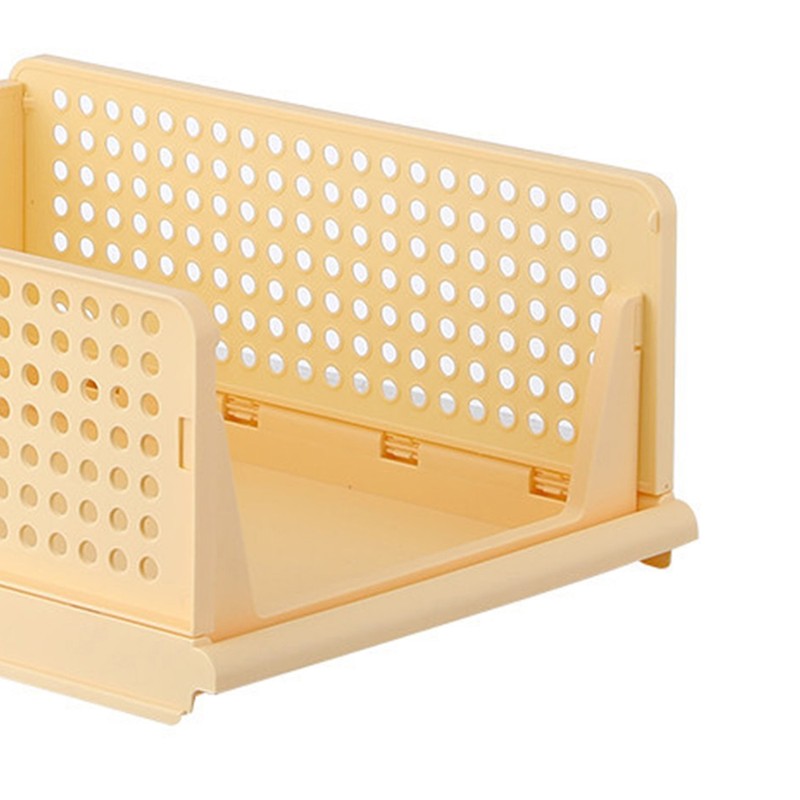 Stackable Storage Basket Plastic Large Open Drawer Wardrobe Cloth Container