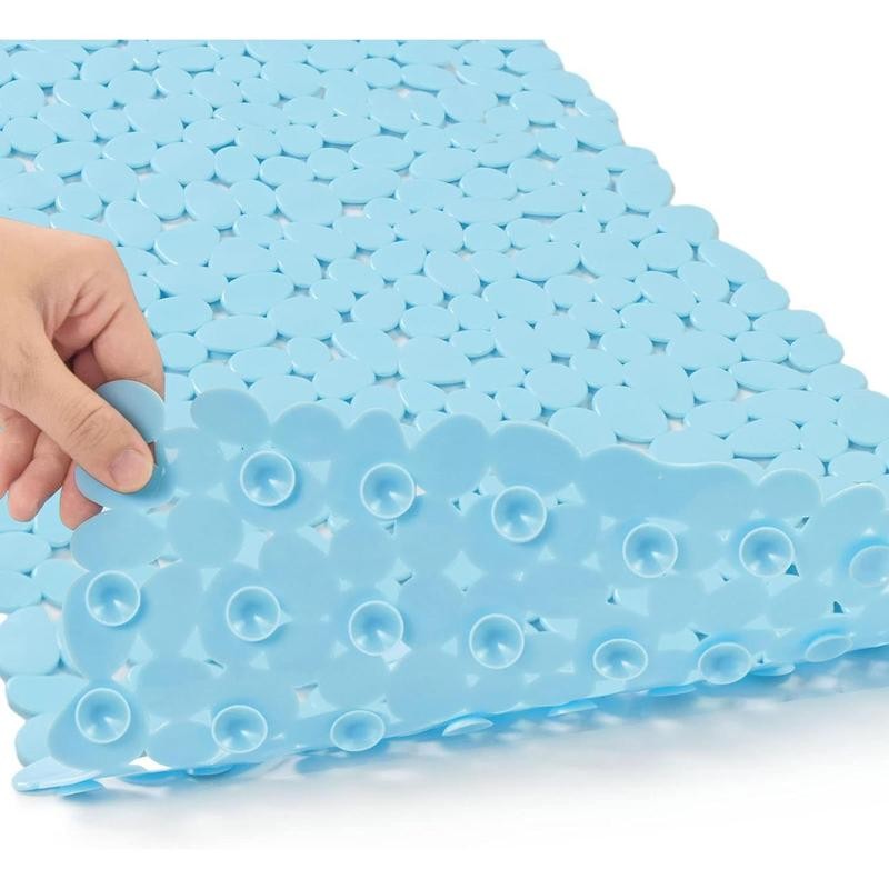Non-Slip Pebble Bathtub Mat Black 16 W x 35 L
