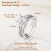 SweetJew Sterling Silver Princess Cut Infinity Wedding Rings Set for