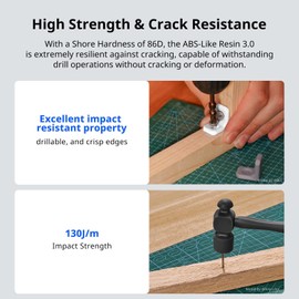 ANYCUBIC ABS-Like Resin 3.0, Upgraded 14K 3D Printer Resin with Enhanced Strength and Toughness, High Precision, Low Odor, Wide Compatibility for All LCD Resin 3D Printers (White, 1kg)