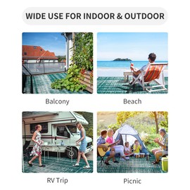 MontVoo Outdoor Rug Waterproof 5x8 ft Outdoor Carpet Patio Rug Mat Reversible RV Camping Rug Plastic Straw Outside Rug for Balcony Porch Deck Picnic Beach-Boho Outdoor Area Rug for Patio Decor Teal