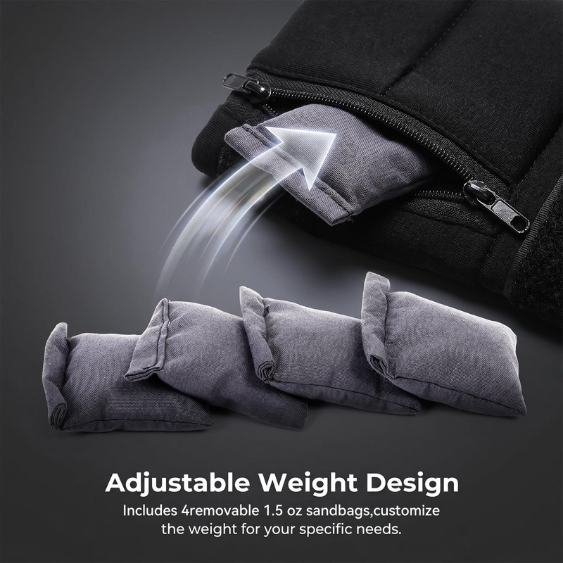 Weighted Gloves, Adjustable Weighted Gloves for Hand Tremors,mproved Hand/Wrist Mobility,