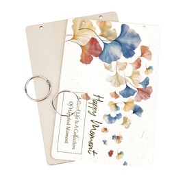 SUPERDANT Wooden Card Keeper Binder Happy Moment Greeting Card Organizer Ginkgo Postcard Photo Album Cover Ginkgo Leaf Birthday Cards Keeper Book Holder Wedding Holiday Organizer Keepsake Gifts