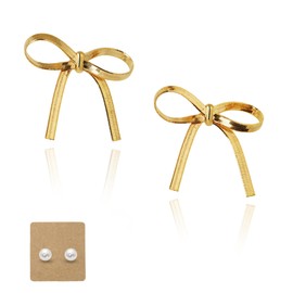 Ozel - Bow Drop Dangle Earrings for Women, Long Tassel Chain Ribbon knot Wedding Statement Jewelry (304090)