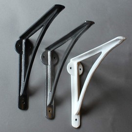 8 Inch Cast Iron Shelf Bracket | Vintage Antique Industrial Wall Mounted Supports - Ironbridge - White