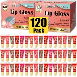 AZEN Juego de 120 unidades de brillo labial, aceite labial colorido para labios secos y agrietados, hidratante, nutritivo con vitamina E