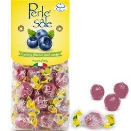 Perle di Sole Italian Candy - Blueberry Hard Candy with a Tart Fizzy Filling - Italian Candy Individually Wrapped (7.05 oz | 200 g)