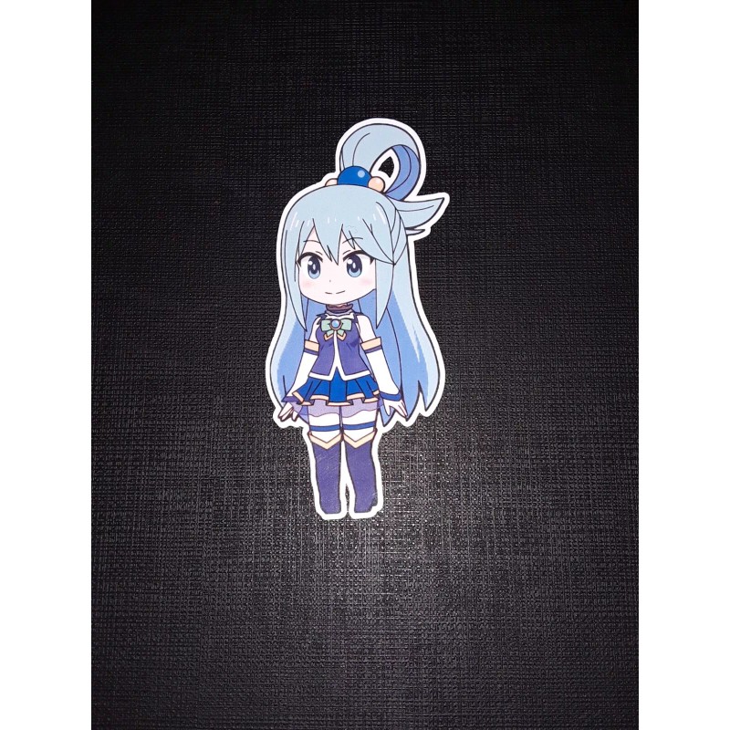 Aqua Konosuba Chibi Aqua Glossy Sticker Anime Goddess Waterproof!