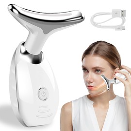 SPERMUOY Gesichtsmassagegerät gegen falten,Face lifting gerät Gesichtsmassagegerät V Face Massager mit 3 Modi Gesichtsmassage, Face massager für Gesicht und Hals-weiß