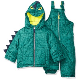 Carter's Baby Boys Character Snowsuit Set, Green Dinosaur, 12M