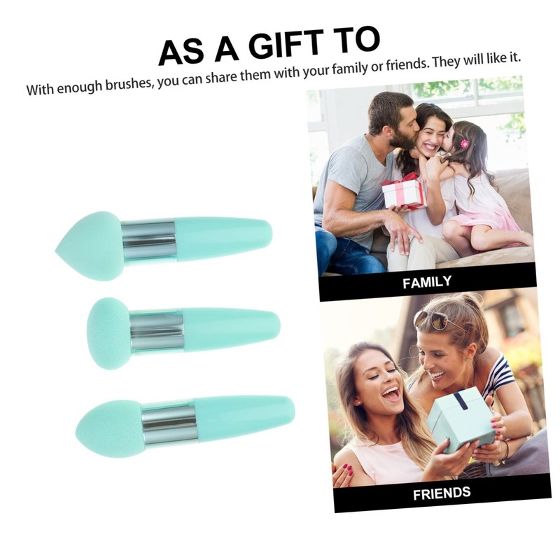 Ipetboom 4sets Makeup Sponge Brush Handle for Concealer Application and