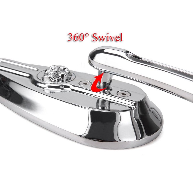 Chrome Skull Teardrop Aluminum Rearview Side Mirrors fits for Harley