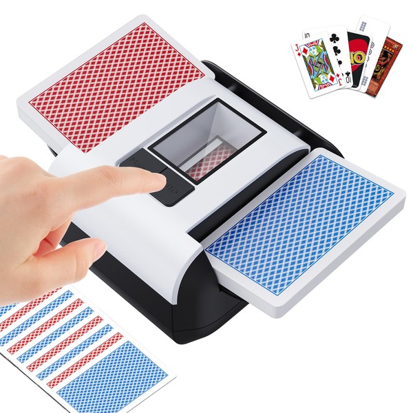 KPAW Automatic Card Shuffler - One-Press AUTO & Manual Mode,