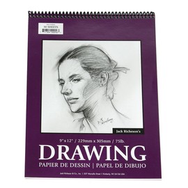 Jack Richeson 8-Inch-by-10-Inch Drawing Paper Pad, 30-Sheet Spiral