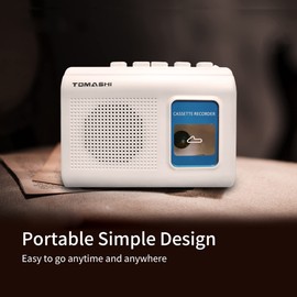 TOMASHI Portable Cassette Player Tape Recorder with Built-in Speaker,Microphone,Headphone Jack-, 4.57 x 3.54 x 1.38inch