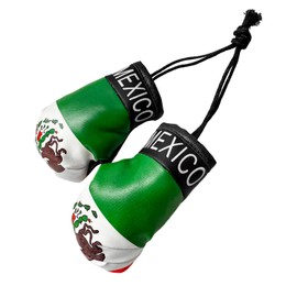 NYTKL 1 Pair Mini Boxing Gloves for Car Mirror, Novelty Miniature Punching Gloves Automobile Mirror Hanging Accessories, Christmas Ornament Car Interior Mirror Accessories (Mexico)