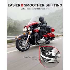 Benlari Heel Toe Gear Shifter Lever Pegs, CNC Shift Lever Peg Fit for Harley Touring Electra Glide Street Road Glide Road King 1988-later, FL Softail 1986-later, Tri Glide Trikes 2008-later, Chrome