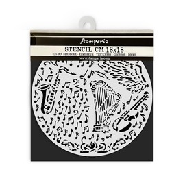 Stamperia - Thick Stencils for Scrapbooks, Albums, Cards, Bullet Journals, and More, Flexible Material, Easy to Clean, Perfect for Hobbies, Crafts, and Gifting (Music - Violin and Trumpet)