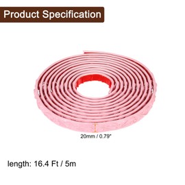 UXCell Flexible Wall Trim Molding, 16.4Ft x 0.79Inch Self Adhesive Peel and Stick Molding Wallpaper Mirror Frame Border Trim for Cabinet, Wave Pink