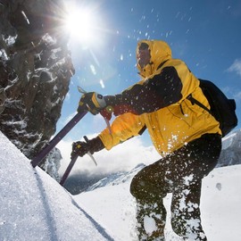 MOUNT TEC Explorer 5 Unisex Heated Skiing Gloves Waterproof Goatskin Battery Heated Gloves for Snowboarding Hiking (Yellow,L)