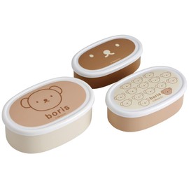 Skater SRS3SAG-A Bento Box, Sealed Containers, Storage Containers, 3 Pieces, 30.9 fl oz (860 ml), Boris Made in Japan