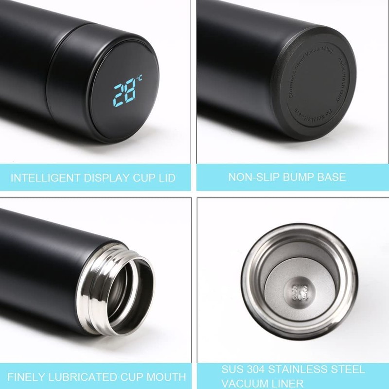 Flintronic Thermos Flask, 500 ml Water Bottle Vacuum Insulated Cup