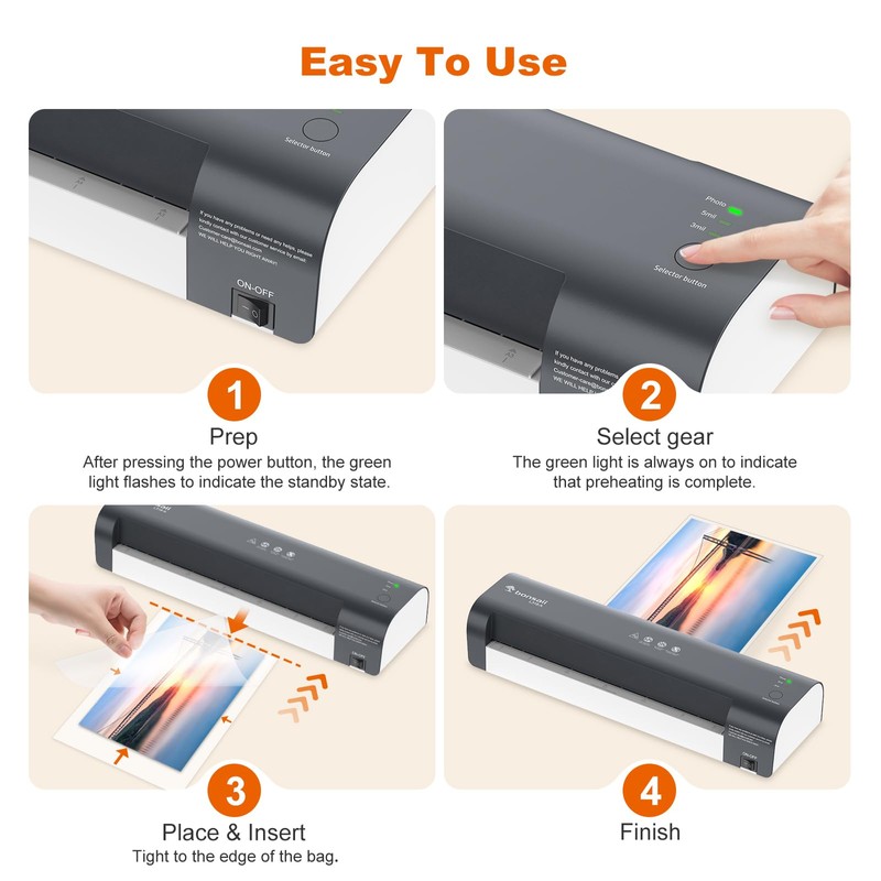 Bonsaii Laminator, 13 Inch 4-in-1 Thermal Laminator Machine with Never