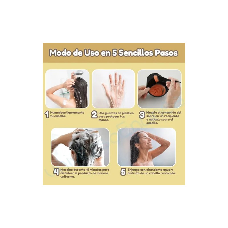 Paquete 10 Piezas Shampoo Tinte Color Negro Instantáneo 15min Cubre