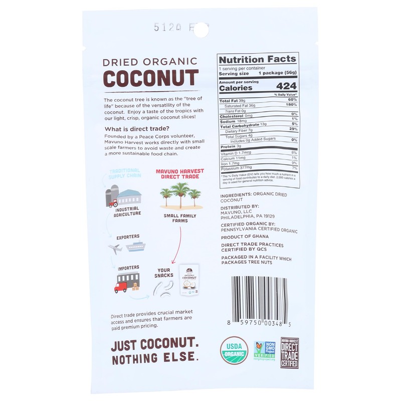 Mavuno Harvest, Coconut Dried, 2 Ounce