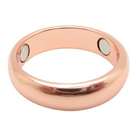 Solid Copper Magnetic Band Ring #CMR27-6 mm - 3 magnets on the inside of ring - 1/4" Wide. Available in Sizes 5 thru 17. (5)