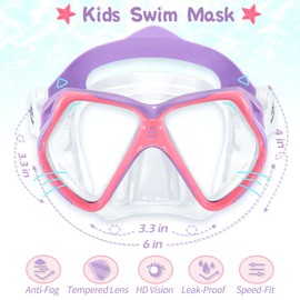EverSport Kids Swim Goggles with Nose Cover, Swimming goggles for Kids 6-14, Youth Diving Mask for Child Boys Girls