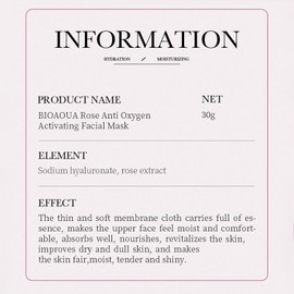 BIOAQUA Facial Mask Firming Deeply Nourish Moisturizing 98% Natural Extract Hydrating Face Mask 5PCS Set (Rose Extract (Anti-Oxygen))